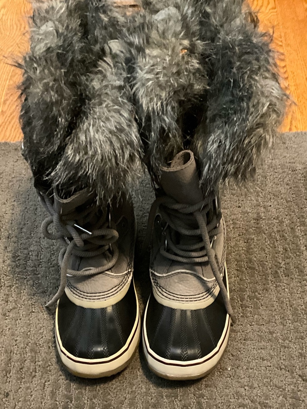 Sorel Fur Waterproof Winter Boots - Gray